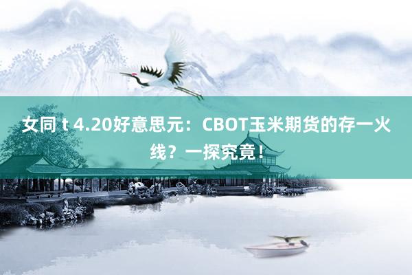 女同 t 4.20好意思元：CBOT玉米期货的存一火线？一探究竟！