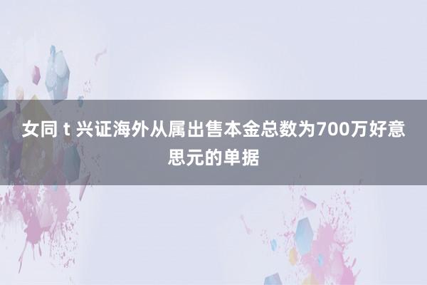 女同 t 兴证海外从属出售本金总数为700万好意思元的单据