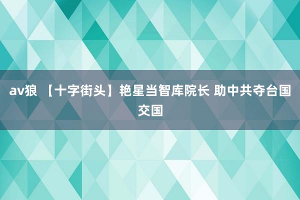 av狼 【十字街头】艳星当智库院长 助中共夺台国交国