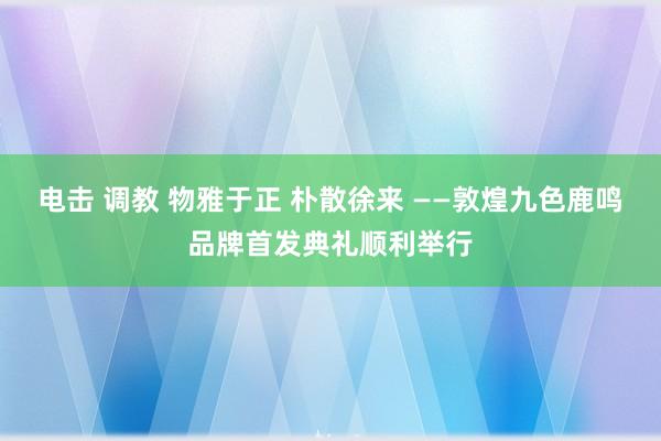 电击 调教 物雅于正 朴散徐来 ——敦煌九色鹿鸣品牌首发典礼顺利举行